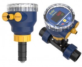 Icon Process Controls Truflo<sup>MD</sup> S&amp;eacute;rie TIM D&amp;eacute;bitm&amp;egrave;tre &amp;agrave; roue &amp;agrave; aubes &amp;agrave; insertion avec corps en PVDF et joints en EPDM, 12.7 &amp;agrave; 101.6 mm-