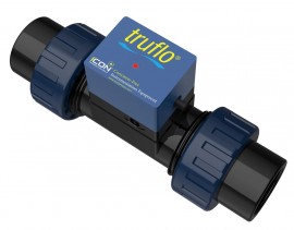Icon Process Controls Truflo® TKW Series Paddle Wheel Flow Meter with PVC body, threaded end connection and viton seals, 2"-
