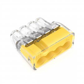 IDEAL Industries 30-1034 In-Sure Push-In Connector, Model 34 4-Port Yellow, 100-pack-