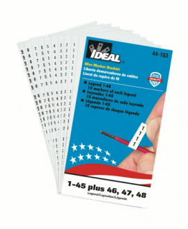 IDEAL Industries 44-103 Wire Marker Booklet, assortments 1 to 48, 10-pack each-