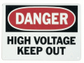 IDEAL Industries 44-880 Safety Sign, &quot;Danger-High Voltage-Keep Out&quot;, fiberglass-