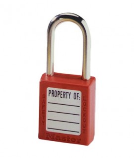 IDEAL Industries 44-916 Safety Lockout Padlock, 1.5&quot; shackle, red-