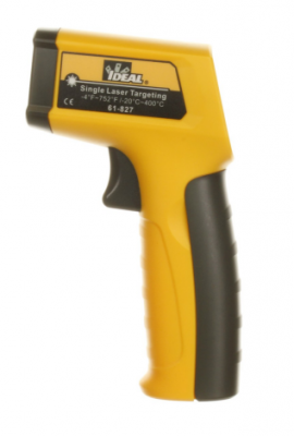IDEAL Industries 61-827 Single Laser Infrared Thermometer, 10:1 IRT, -4 to 752&amp;deg;F (-20 to 400&amp;deg;C)-