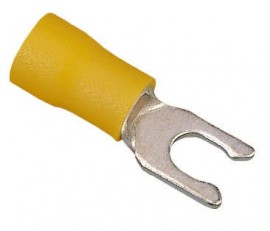 IDEAL Industries 83-7101 Vinyl Insulated Snap Spade Terminal, 12 to 10 AWG, 1/4" stud, 25-pack-