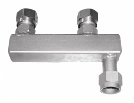 Julabo 8970473 Adaptateur de distribution double, M16 x 1 femelle vers 2 M16 x 1 m&amp;acirc;les, filet&amp;eacute;-