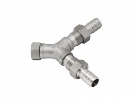 Julabo 8970476 Twin Distributing Adapter, 2 G 0.75&quot; w/ barbed fittings to tubing w/ 0.75&quot; inner diameter, threaded-