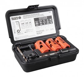 Klein Tools 32905 Electrician&#039;s Hole Saw Kit with arbor-