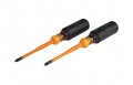 Klein Tools 33732INS 2-Piece Slim-Tip Insulated Screwdriver Set, 0.25&quot; and #2 Phillips-