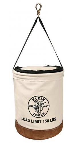 Klein Tools 5104CLR17 Canvas Bucket with closing top, 17"-