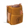 Klein Tools 5125L Leather Pocket Tool Pouch with tape thong-