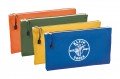 Klein Tools 5140 Pochette &amp;agrave; outils en toile avec fermeture &amp;agrave; glissi&amp;egrave;re, paquet de 4 (olive, orange, bleue et jaune)-