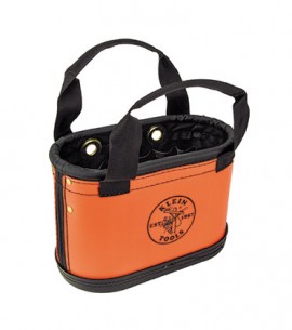 Klein Tools 5144HBS Hard-Body 15-Pocket Oval Bucket, orange/black-