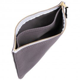 Klein Tools 55578 Pochette &amp;agrave; outils en toile avec s&amp;eacute;parateur et fermeture &amp;agrave; glissi&amp;egrave;re, gris, 17,8&amp;nbsp;cm-
