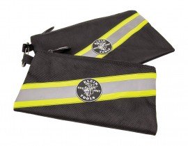 Klein Tools 55599 Pochette &amp;agrave; outils avec fermeture &amp;agrave; glissi&amp;egrave;re, haute visibilit&amp;eacute;, paquet de 2-