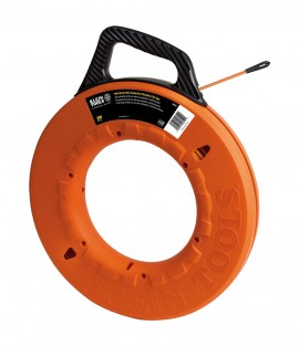 Klein Tools 56059 Multi-Groove Fiberglass Fish Tape with Non-Conductive Leader, 200-Foot-