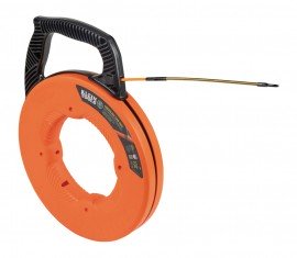 Klein Tools 56351 Fil de tirage en fibre de verre avec amorce en acier spiral&amp;eacute;, 31 m de longueur-