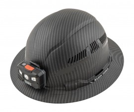Klein Tools 60347 Casque de s&amp;eacute;curit&amp;eacute; &amp;agrave; bord int&amp;eacute;gral, mod&amp;egrave;le KARBN&lt;sup&gt;MC&lt;/sup&gt; Premium avec lampe frontale, ventil&amp;eacute;, classe C-