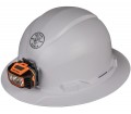 Klein Tools 60406RL Non-Vented Hard Hat with headlamp, full brim style-