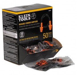Klein Tools 6050350 Corded Earplugs, 50-pair dispenser pack-