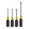 Klein Tools 633 4-Piece Nut Driver Set, 3&quot; shafts-