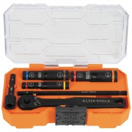 Klein Tools 65238 Ensemble essentiel de douilles interchangeables profondes et robustes KNECT&amp;trade;, SAE, 7&amp;nbsp;pi&amp;egrave;ces-