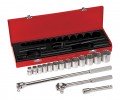 Klein Tools 65512 Jeu de cl&amp;eacute;s &amp;agrave; douille, prise de 1/2 &amp;quot;, 16 pi&amp;egrave;ces-