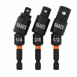 Klein Tools 65813SW Swivel Impact Driver Socket Adapter Set, 3-Piece-