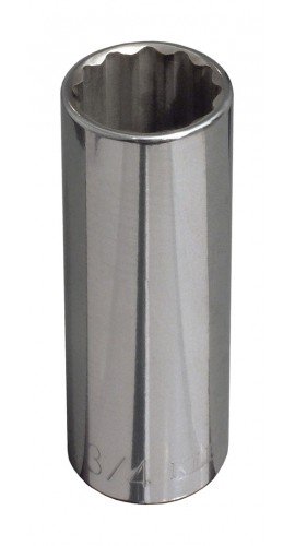 Klein Tools 65830 12-Point Deep Socket, 0.8125", 0.5" drive-