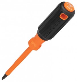 Klein Tools 6844INS Insulated Screwdriver, #2 square tip, 4&amp;quot; round shank-