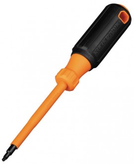 Klein Tools 6884INS Insulated Screwdriver, #1 square tip, 4&amp;quot; round shank-