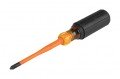 Klein Tools 6934INS Tournevis isol&amp;eacute; &amp;agrave; pointe mince, t&amp;ecirc;te cruciforme n&amp;deg; 2, tige ronde de 10,2 cm-