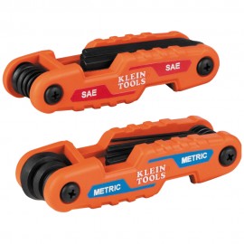Klein Tools 70542 Jeu de cl&amp;eacute;s hexagonales repliables compactes, SAE et m&amp;eacute;triques-