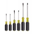 Klein Tools 85074 Screwdriver Set, slotted and Phillips, 6-piece-