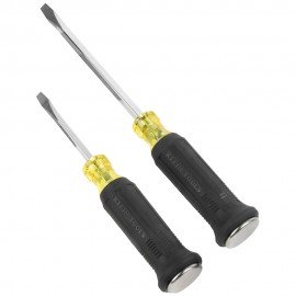 Klein Tools 85442DD Jeu de tournevis, tournevis de d&amp;eacute;molition &amp;agrave; pointe trap&amp;eacute;zo&amp;iuml;dale, 2&amp;nbsp;pi&amp;egrave;ces-