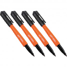 Klein Tools 861014 Marqueurs permanents &amp;agrave; pointe fine Skribes&amp;trade;, noirs, paquet de 4-