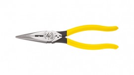 Klein Tools D2038NCR Pince &amp;agrave; coupe lat&amp;eacute;rale &amp;agrave; bec effil&amp;eacute; avec d&amp;eacute;nudage et sertissage de 21,4 cm-