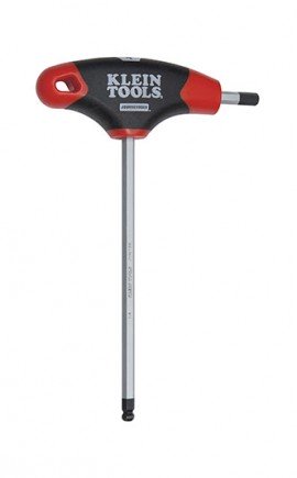 Klein Tools JTH6E11BE Cl&amp;eacute; hexagonale &amp;agrave; manche en T et embout sph&amp;eacute;rique Journeyman de 3/16 &amp;quot;, tige de 152 mm-