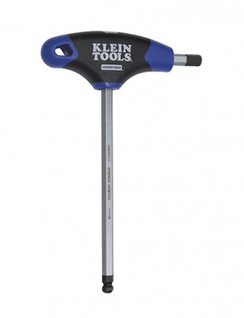 Klein Tools JTH6M8BE Cl&amp;eacute; hexagonale &amp;agrave; manche en T et embout sph&amp;eacute;rique Journeyman de 8 mm, tige de 152 mm-