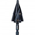 Klein Tools QRST11 Step Drill Bit, Quick Release, Double Spiral Flute, 7/8 to 1-1/8-Inch-