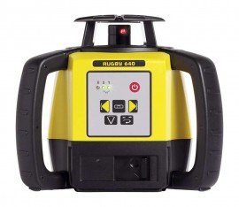Leica 6005987 Rugby 640 Rotating Laser with Rod Eye 140 and alkaline battery pack-