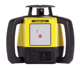 Leica 6011149 Laser rotatif Rugby 610 avec Rod Eye 120 et lot de piles li-ion-