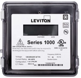 Leviton 1R480-011 Outdoor Dual Element kWh Meter, MAX 100A, Meter Only-