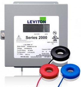 Leviton 2K208-1SW Indoor Three Phase Meter Kit, 120/208V, 100A with 3 Solid Core CTs-