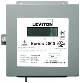 Leviton 2N480-12D Indoor Three Phase Element Demand Meter, 277/480V, MAX 1200A, Meter Only-
