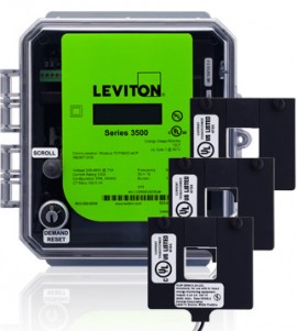 Leviton 3OUMT-02M Outdoor kWh Meter Kit, 200A with 3 Split Core CTs-
