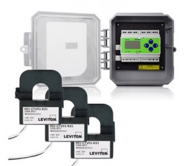 Leviton 4OUMR-02M Outdoor Series 4000 Universal Voltage 3-Phase 3W/4W Modbus Meter Kits 200A Split Core CTs Included in NEMA 4X Enclosure-