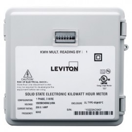 Leviton 6S101-D02 Single Element Mini Meter, 1P/2W, 120V, 0.1 kWh Resolution, Mechanical Counter, 200:0.1A Rated CT Required.-