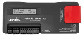 Leviton Series 7000 VerifEye Advanced 3-Phase Meter with LCD, DIN rail mount-