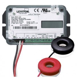 Leviton MDNCT-2SP GEN3 Dual-Element Mini Meter, 0.1 kWh, 200 A-