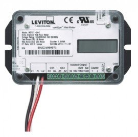 Leviton MDTCT-2NC GEN3 Dual-Element Mini Meter, 1 kWh, 200 A-